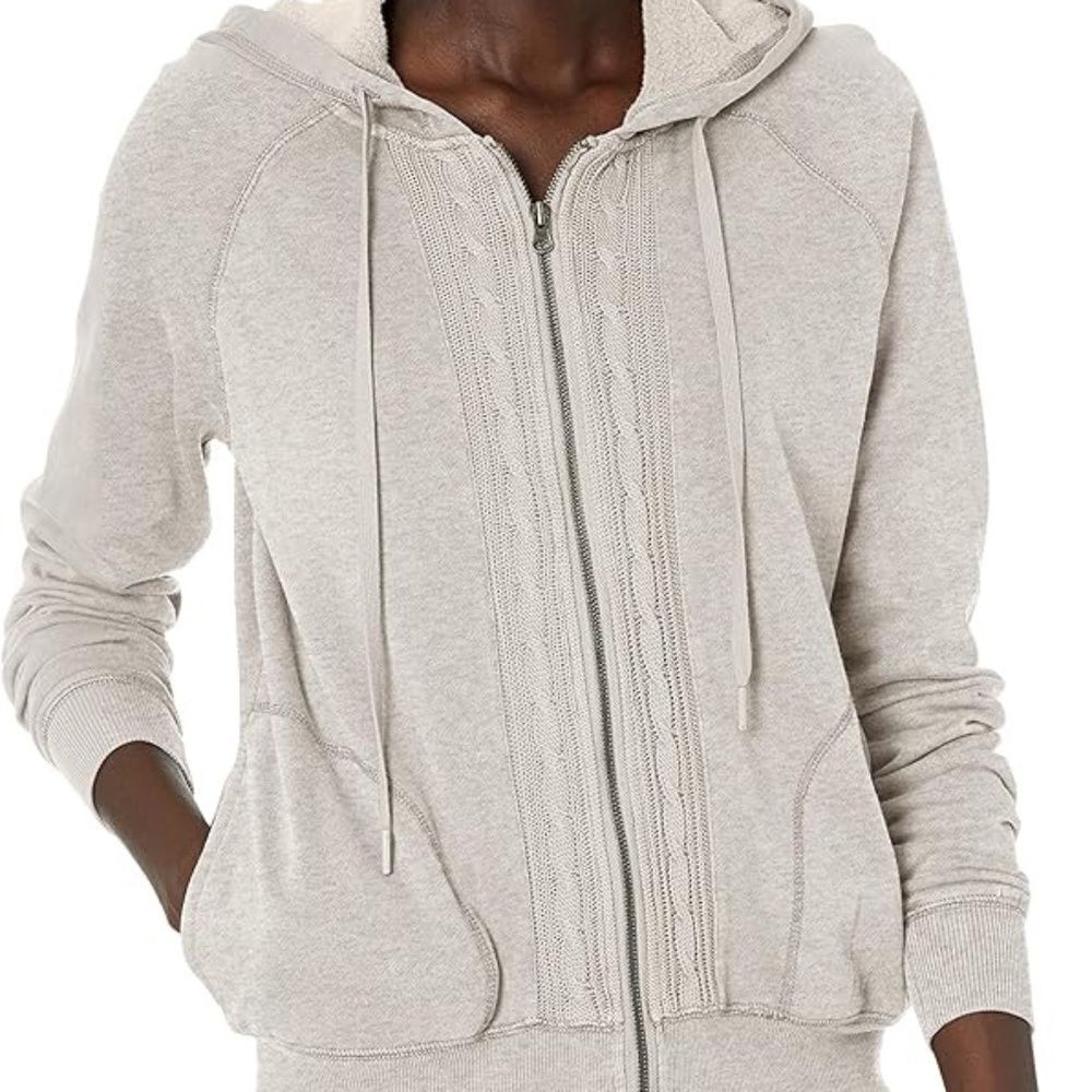 PJ Salvage‎ NWT Oatmeal Linear Lounge Hoody Sz XS